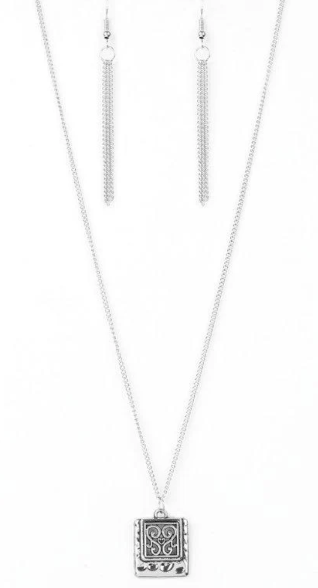 Back To Square One Silver Necklace