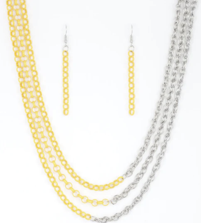 Turn Up the Volumne Yellow Necklace