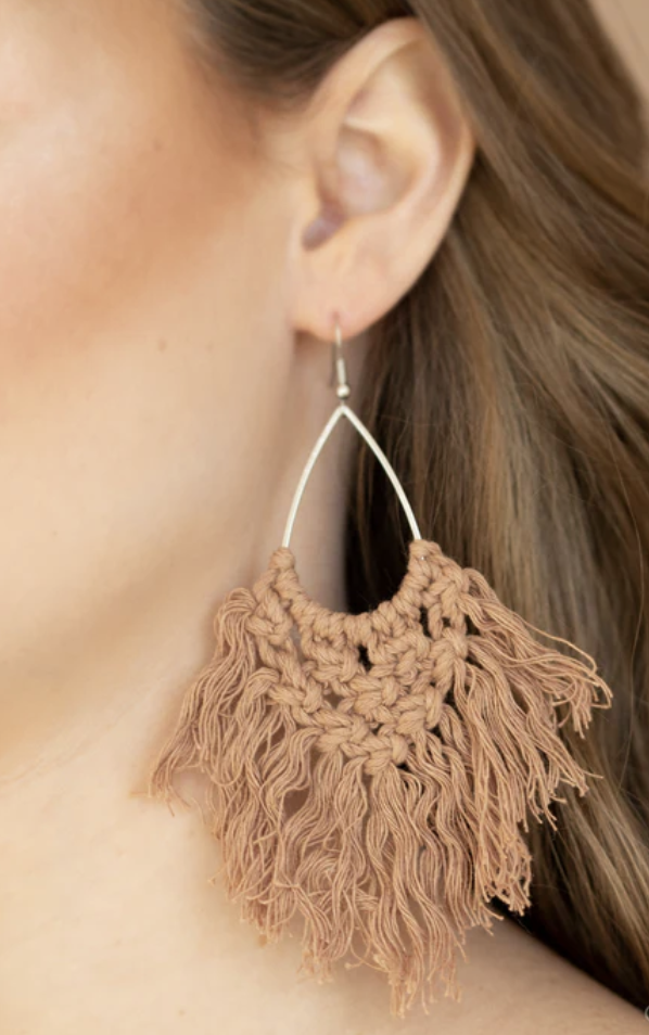 Oh MACRAME Brown Earrings
