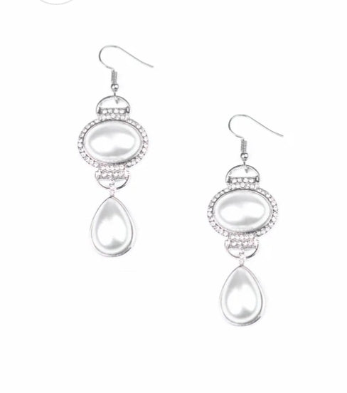 Icy Shimmer White Earring