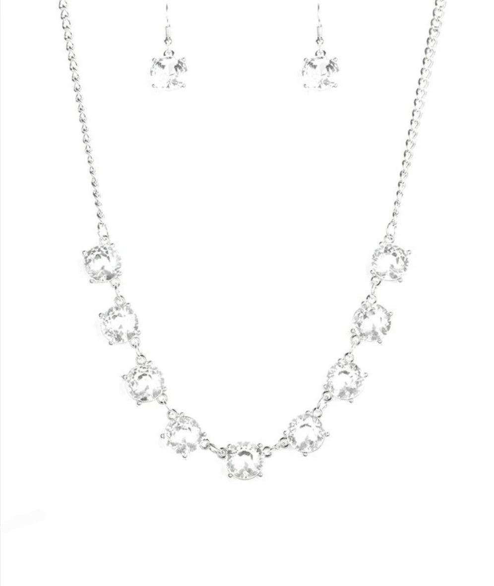 Iridescent Icing White Necklace