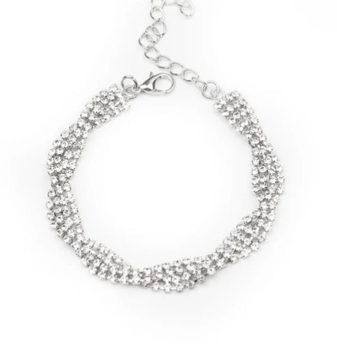 Braided Twillight White Bracelet