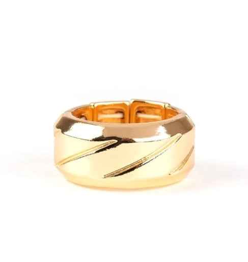 Sideswiped Gold Men's Ring