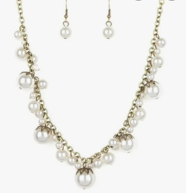 Uptown Pearls Brown Necklace