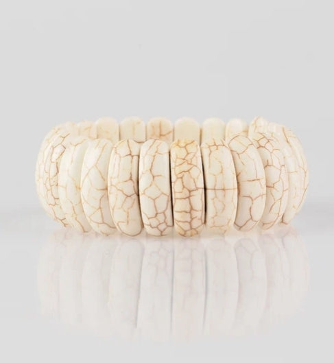 Peacefully Primal White Bracelet