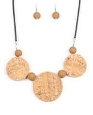 Pop the Cork Brown Necklace