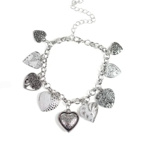 Garden Hearts Green Bracelet