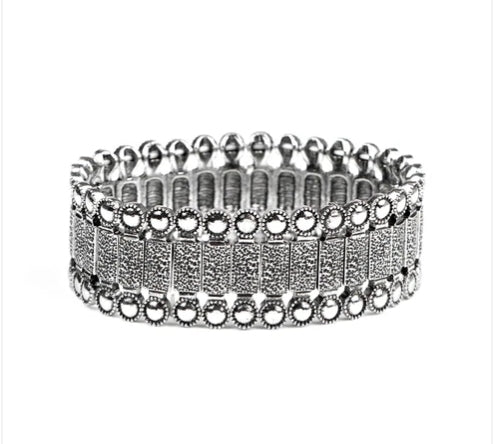 Rustic Rythm Silver Bracelet