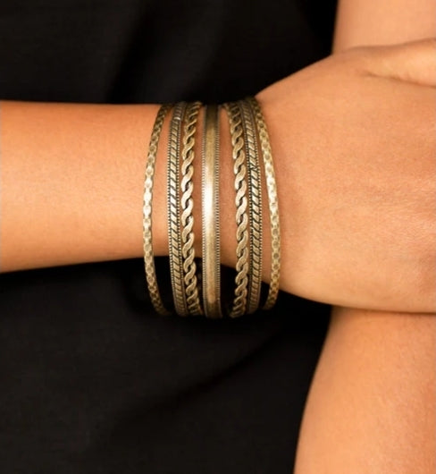 Rattle and Roll Bracelet Brass