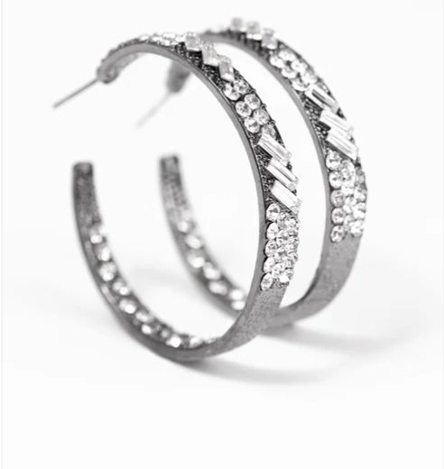 GLITZY By Association White Hoop Earring