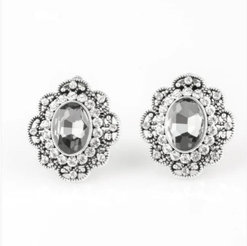 Dine and Dapper Clip On Silver Earring