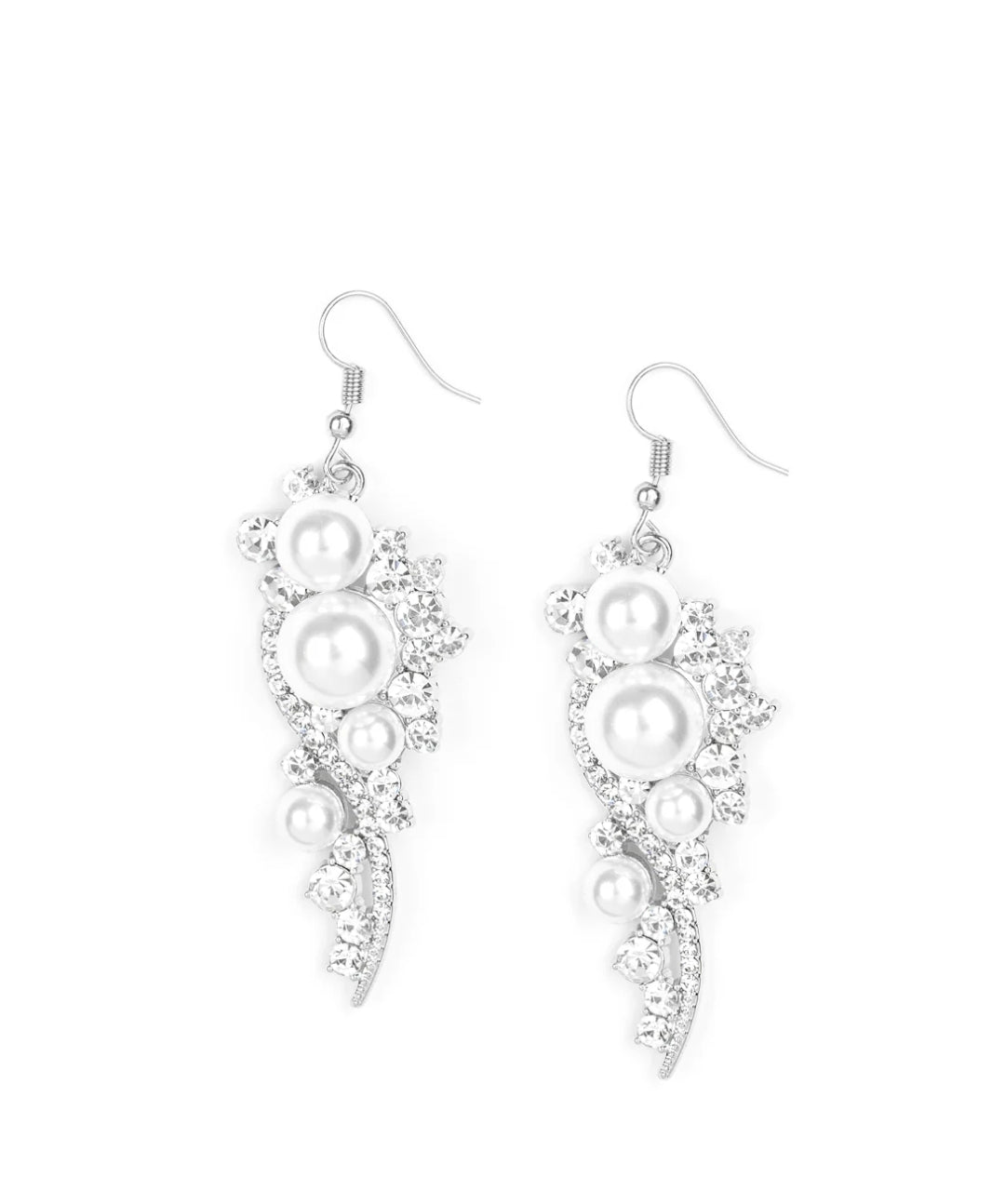 High End Elegance White Earring