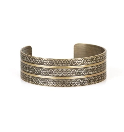 Patterned Plains Brass Bracelet