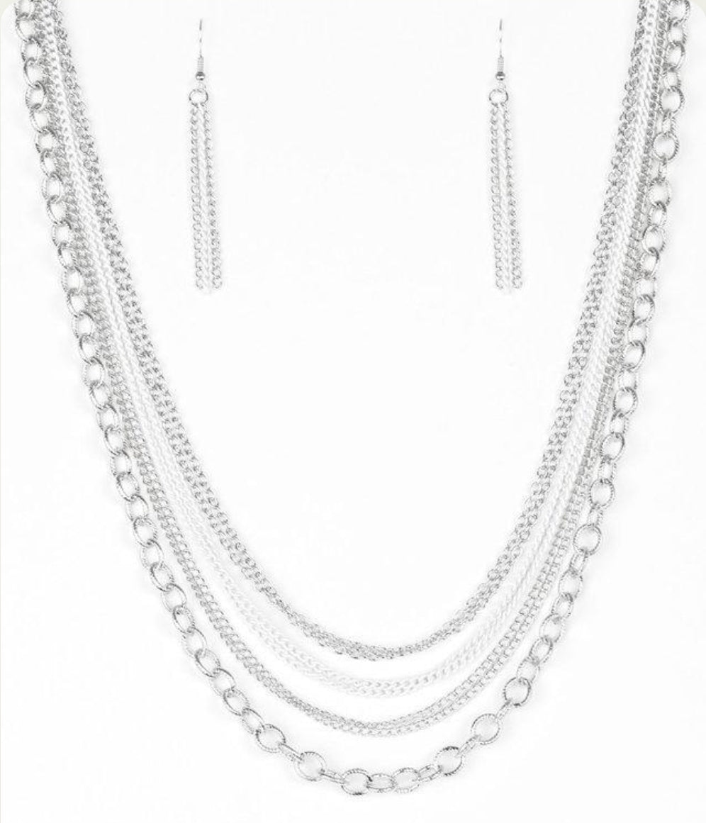 Intensely Industrial Necklace White