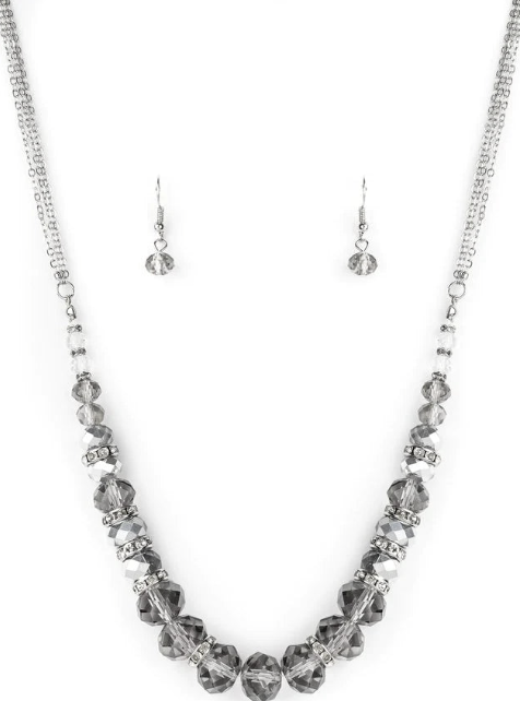 Distracted By Dazzle Silver Necklace