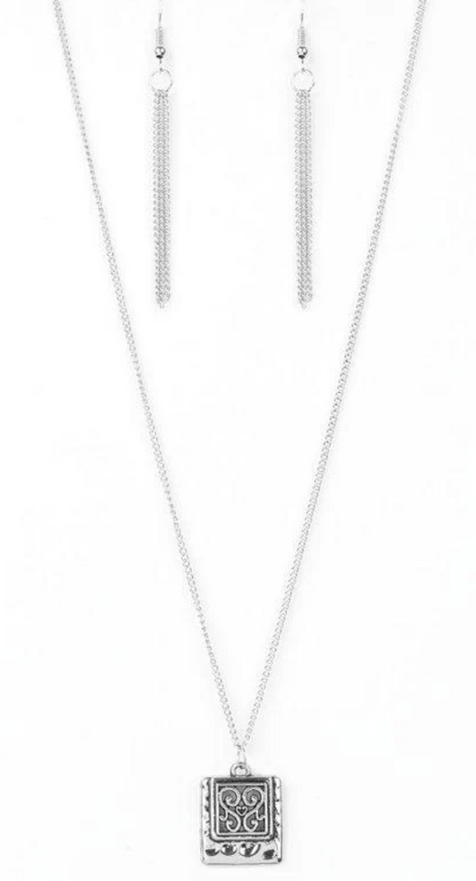 Back To Square One Silver Necklace