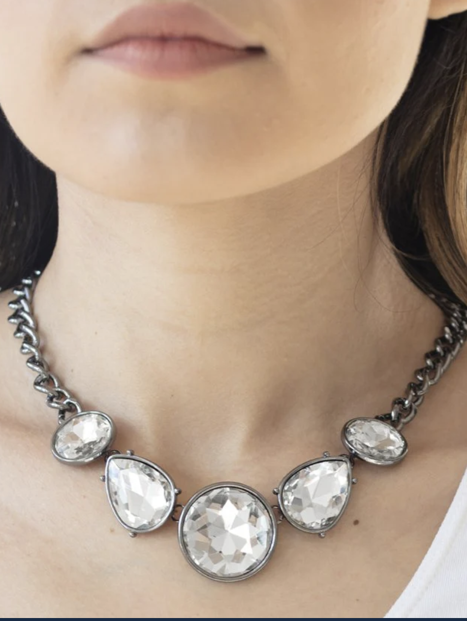 All The World's My Stage Black Necklace