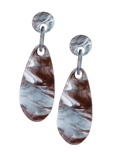 A Haute Commodity Brown Post Earrings