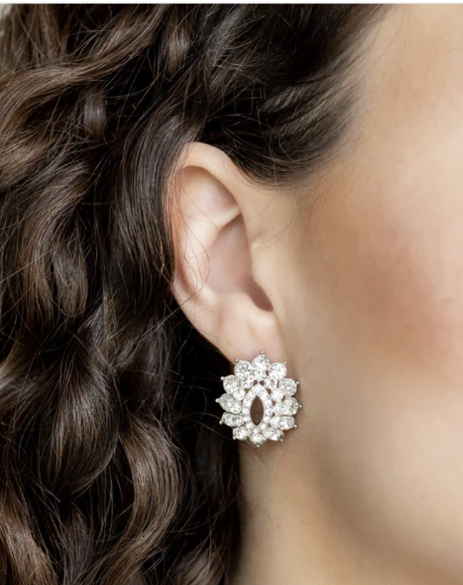 Brighten the Moment White Post Earrings