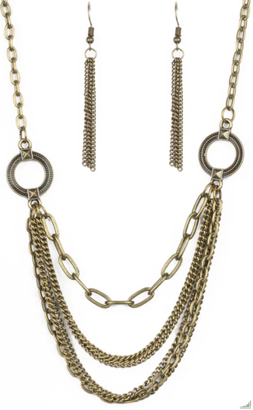 Chains of Command Brass Necklace