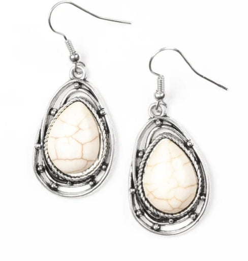 Abstract Anthropology Earring White