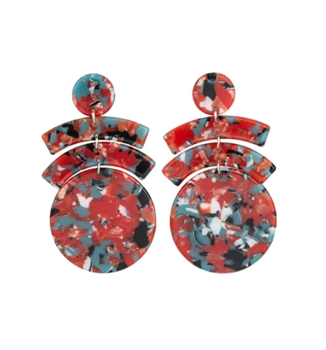 In The Haute Seat Orange Earring & GEO-ing The Distance Multi Bracelet Jewelry Set