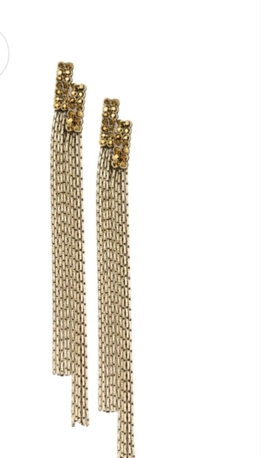 Radio Waves Brass Post Earring