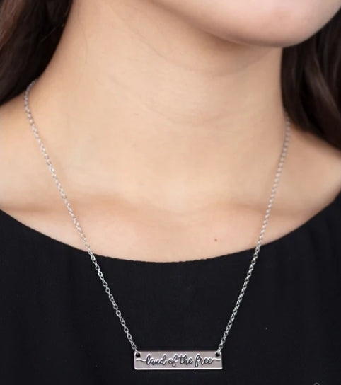 Land of the Free Silver Necklace