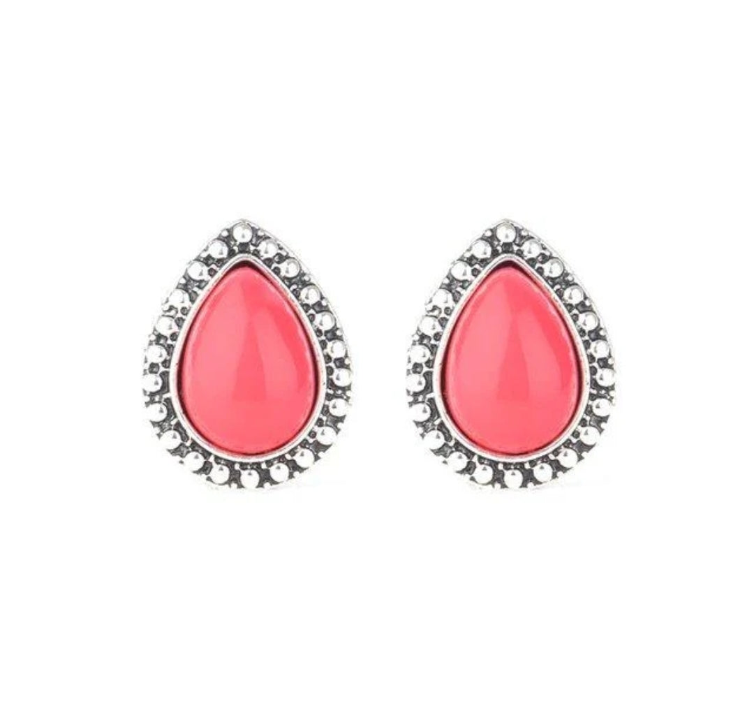 Boldly Beaded Pink Earrings