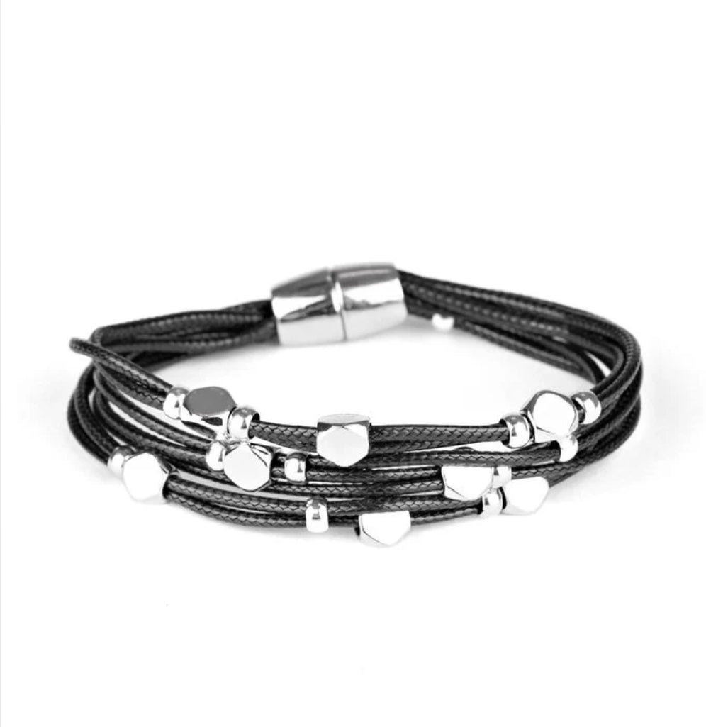 Cut The Cord Black Bracelet