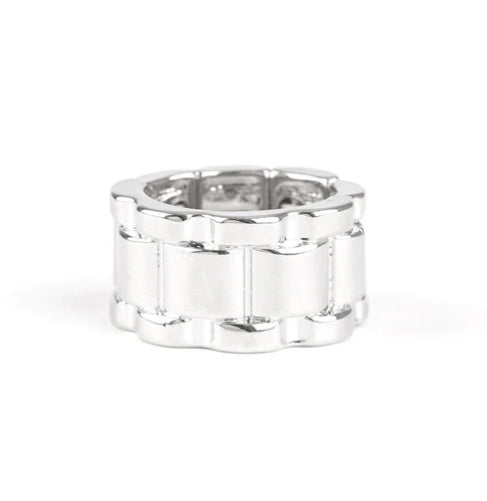 Modern Machinery Silver Men's Ring