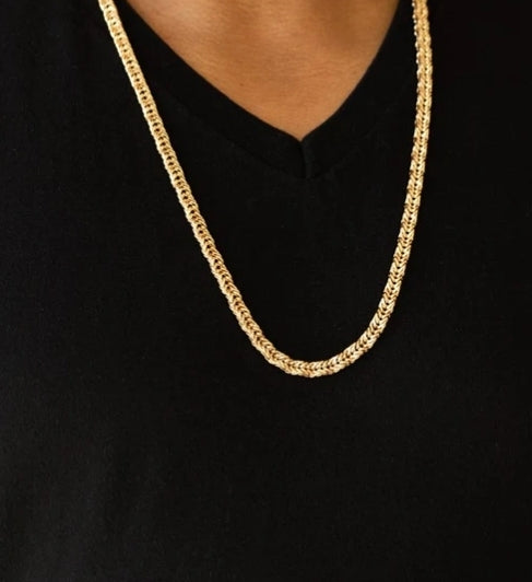 Go Down Fighting Gold Men's Necklace