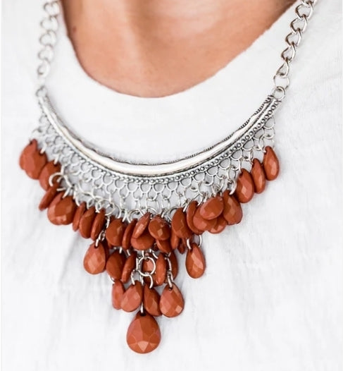 Rio Rainfall Brown Jewelry Set