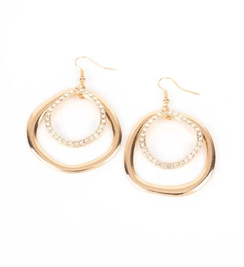 Spinning With Sass Gold Earring