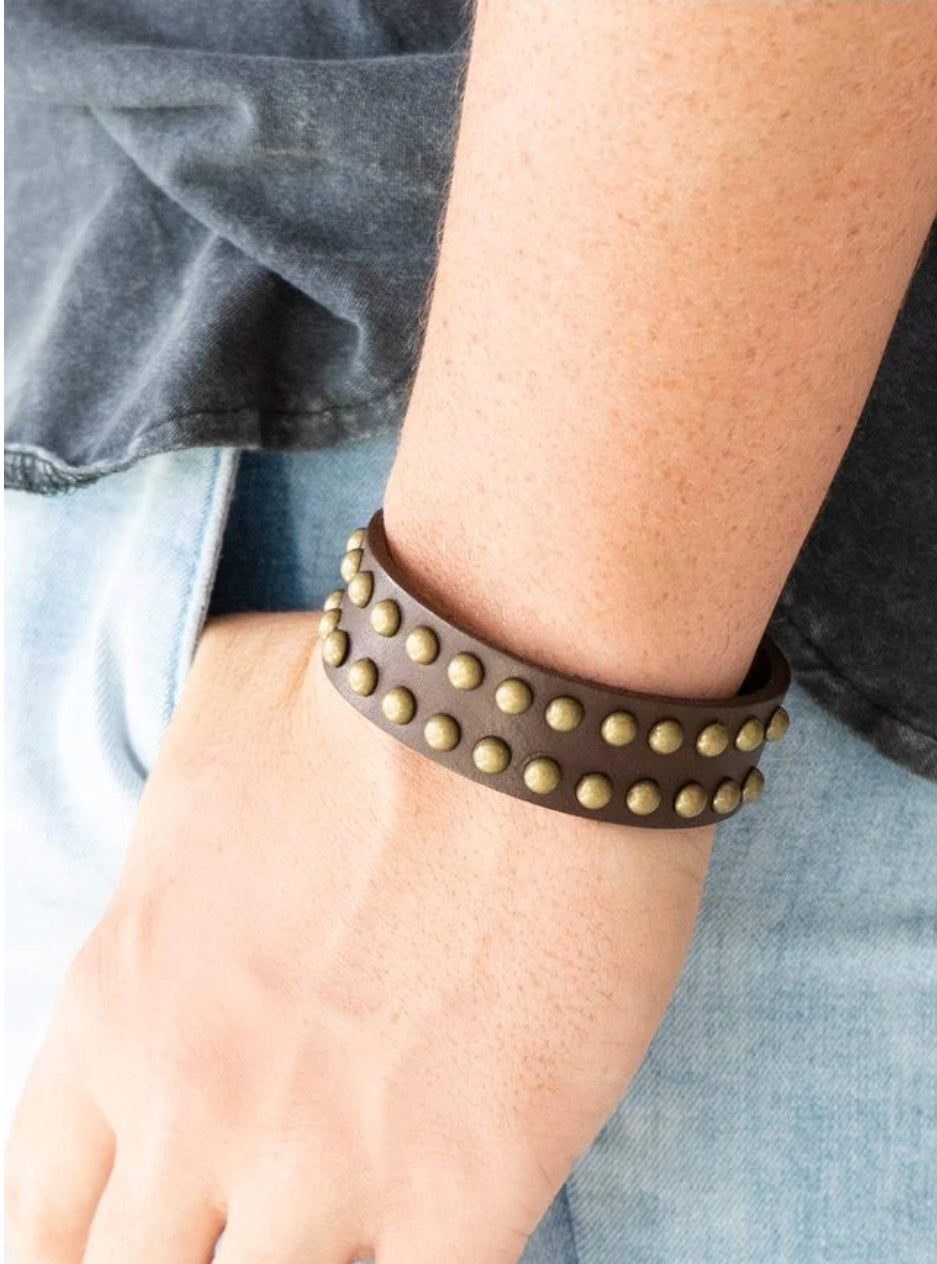 Biker Bold Brown Bracelet