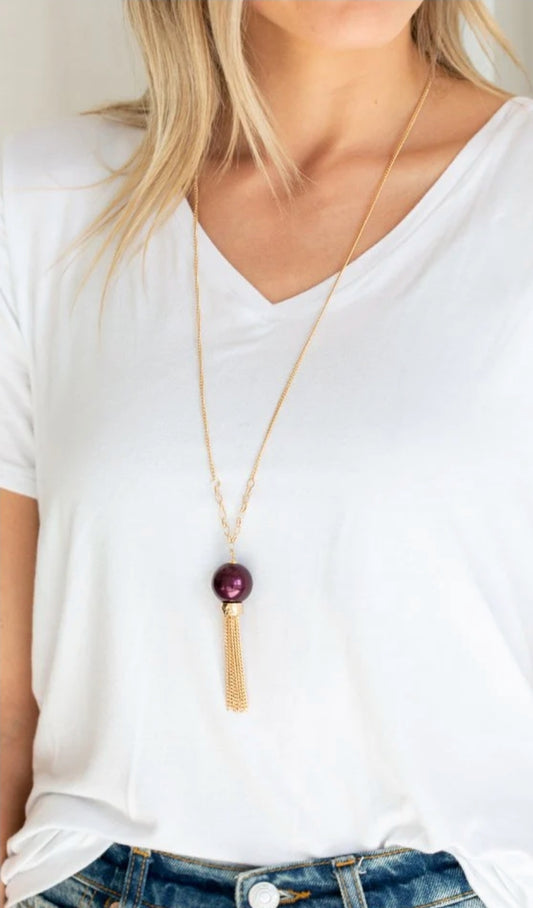 Bell of the BALLROOM Purple Necklace