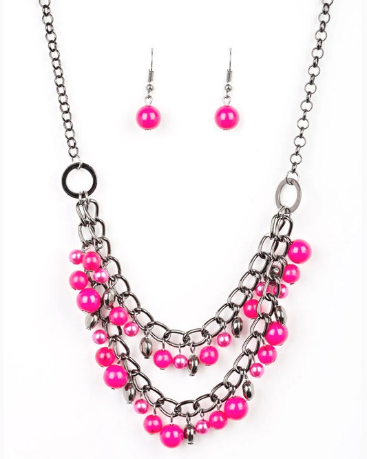 Watch Me Now Pink Necklace