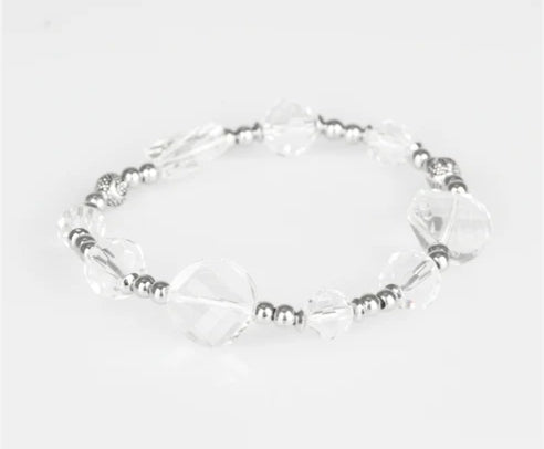 Starry-Eyed Elegance White Bracelet