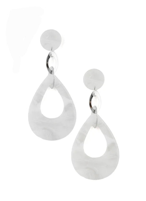 Beach Oasis White Earring
