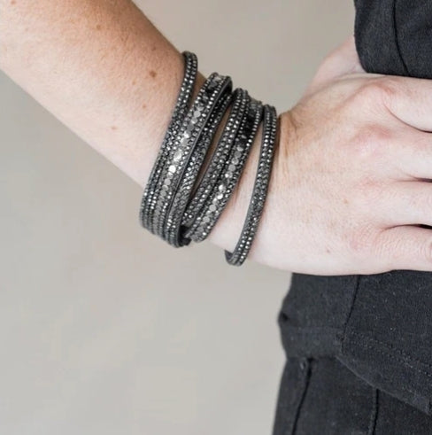 Rock Star Attitude Black Bracelet (Grey)