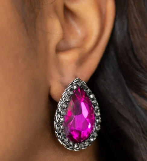Dare To Shine Pink Post Earring