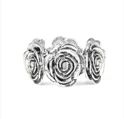 Floral Flamboyancy White Bracelet