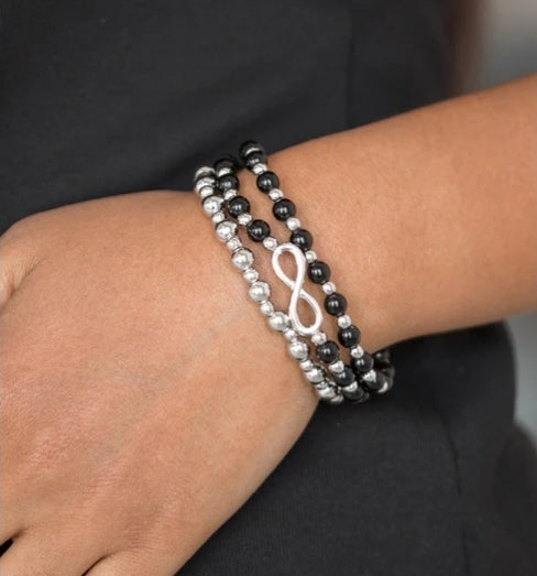 Immeasurably Infinite Black Bracelet
