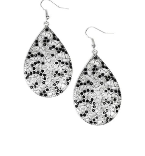 Hustle and Bustle Black Earrings