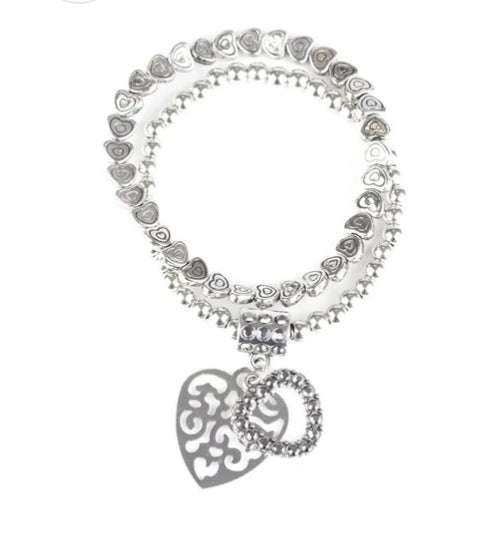 Think With Your Heart Silver Bracelet