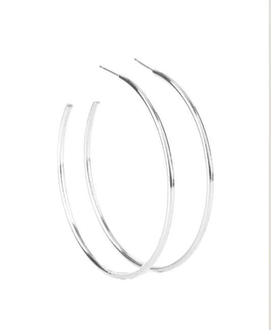 Mega Metro Silver Hoop Earrings