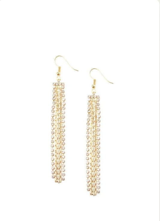 Starlit Tassels Gold Earring