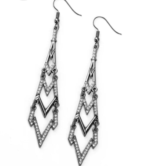 Electric Shimmer Black Earring
