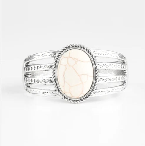 Desert Glyphs White Bracelet