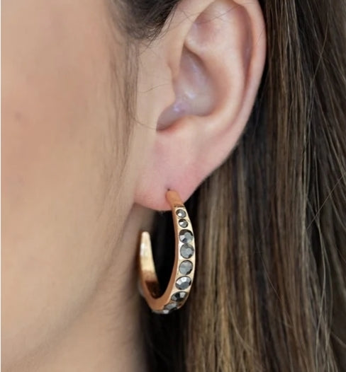 Welcome To Glam Town Gold Hoop